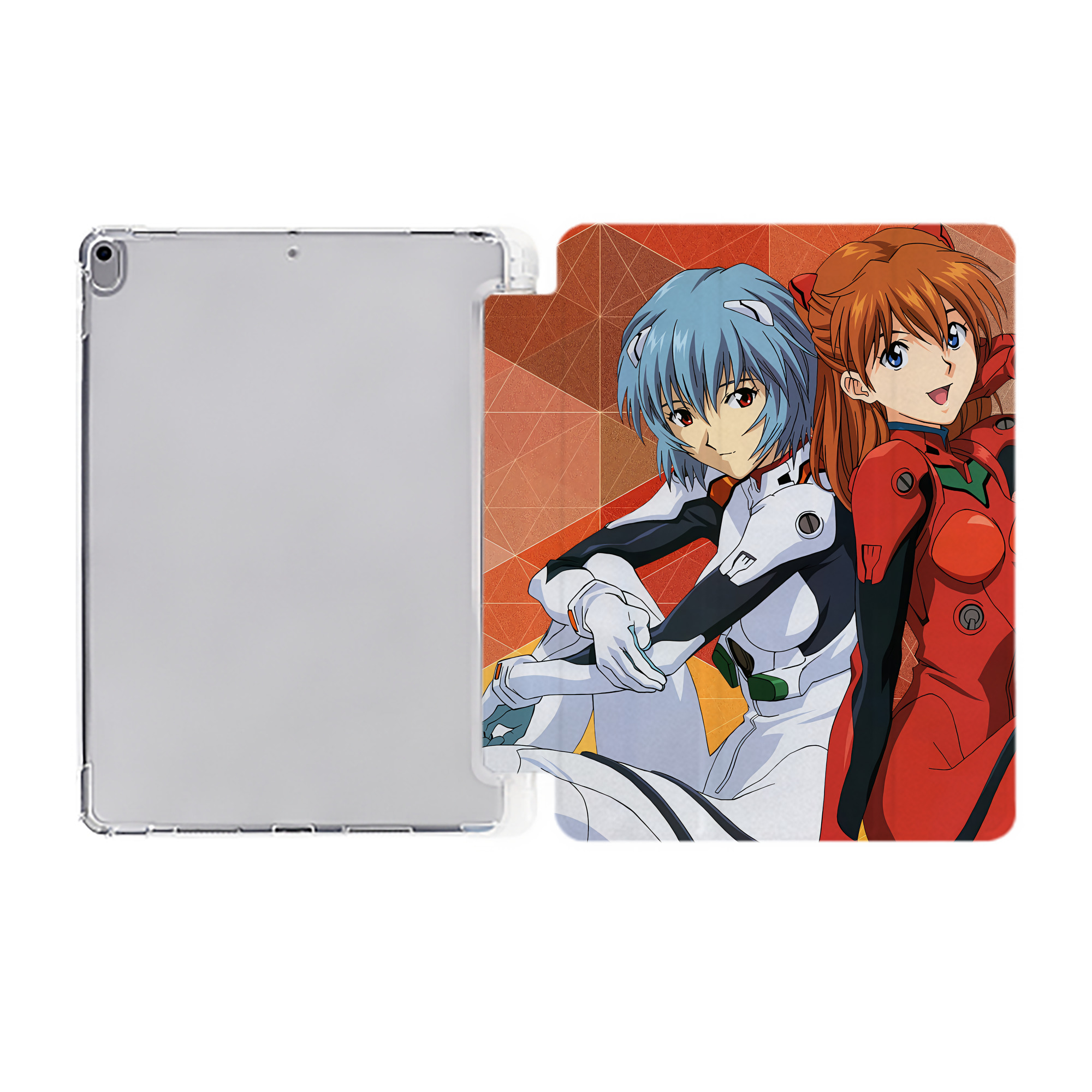 （画像用） EVA 新世紀エヴァンゲリオン IPad ケース ペン収納付き 三つ折りスタンド PUレザー×シリコン 対応機種9.5/10.5/10.9インチ